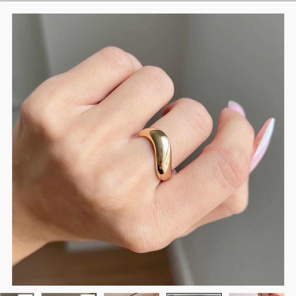 Baby Gold Puff Wave Ring - Picture 3 of 3